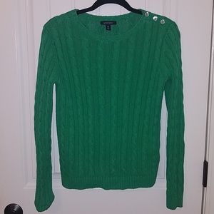 Land's End Green Sweater